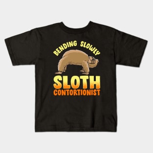 Funny Sloth Bending slowly sloth contortionist Yoga Gymnastics Kids T-Shirt